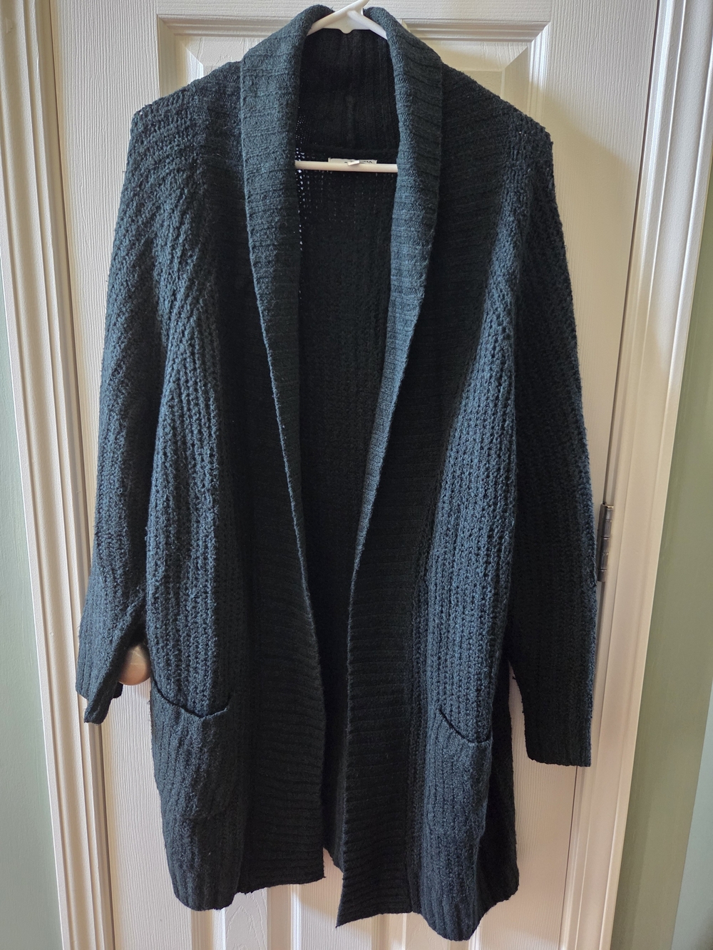 Sonoma Dark Teal Open-Front Shawl Collar Cardigan